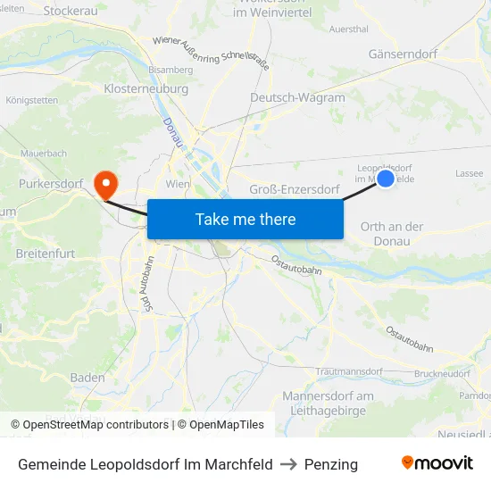 Gemeinde Leopoldsdorf Im Marchfeld to Penzing map