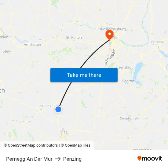 Pernegg An Der Mur to Penzing map