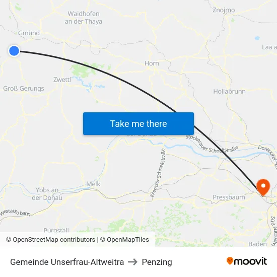 Gemeinde Unserfrau-Altweitra to Penzing map