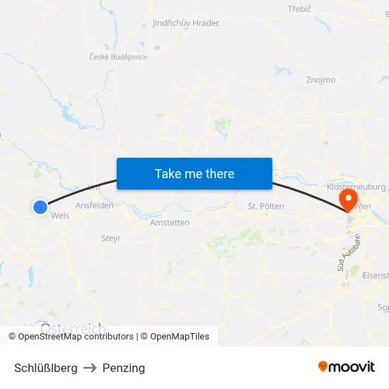 Schlüßlberg to Penzing map