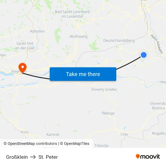 Großklein to St. Peter map