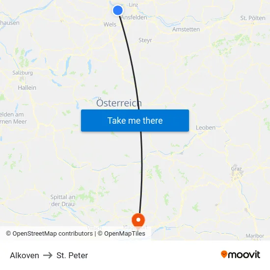 Alkoven to St. Peter map