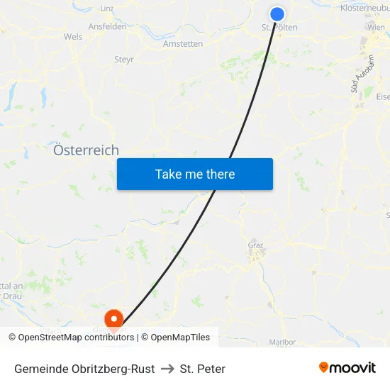 Gemeinde Obritzberg-Rust to St. Peter map