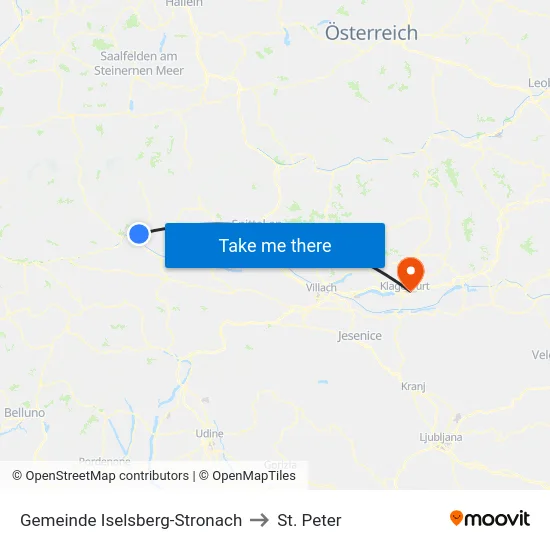 Gemeinde Iselsberg-Stronach to St. Peter map