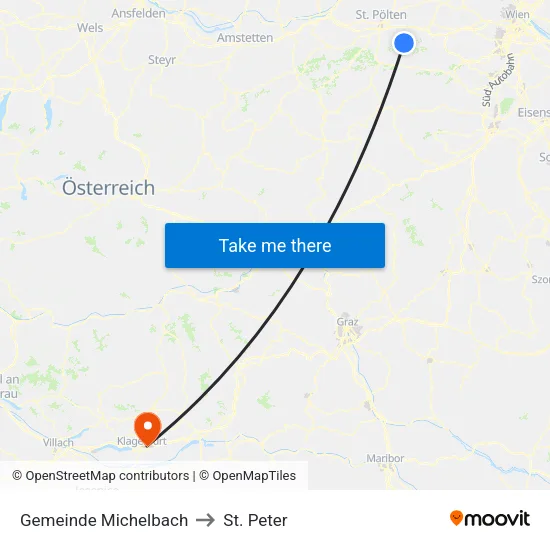 Gemeinde Michelbach to St. Peter map