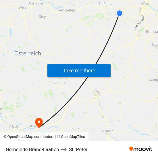 Gemeinde Brand-Laaben to St. Peter map