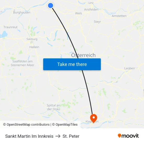 Sankt Martin Im Innkreis to St. Peter map