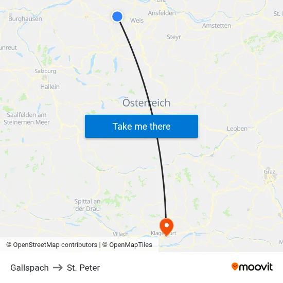 Gallspach to St. Peter map