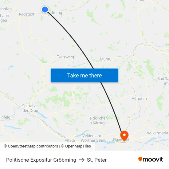 Politische Expositur Gröbming to St. Peter map