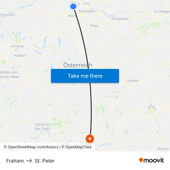 Fraham to St. Peter map