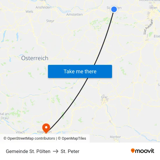 Gemeinde St. Pölten to St. Peter map