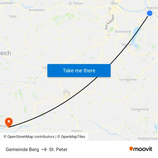 Gemeinde Berg to St. Peter map
