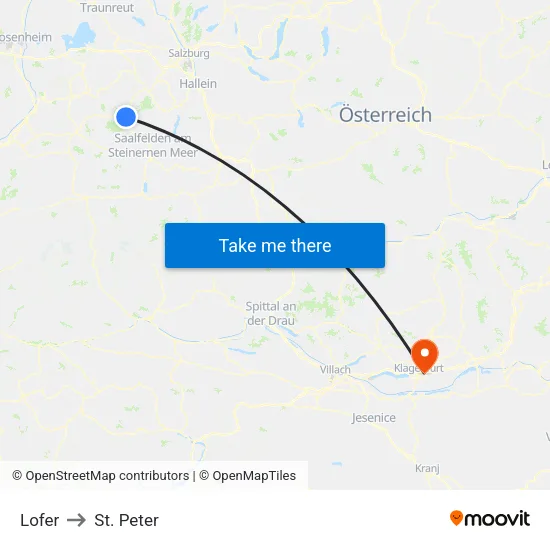 Lofer to St. Peter map