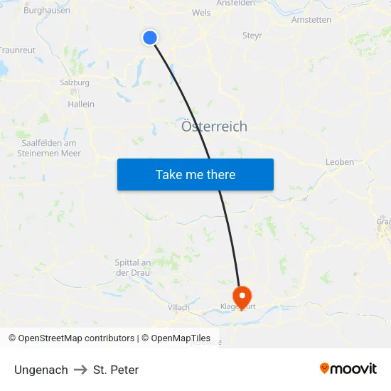 Ungenach to St. Peter map