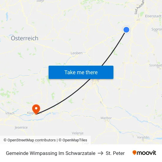 Gemeinde Wimpassing Im Schwarzatale to St. Peter map