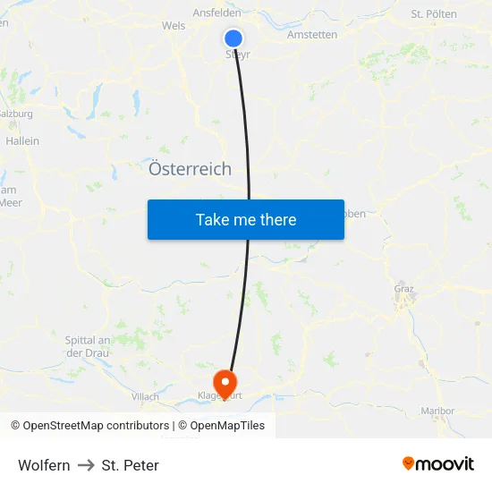 Wolfern to St. Peter map