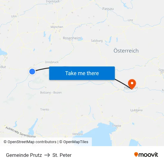 Gemeinde Prutz to St. Peter map