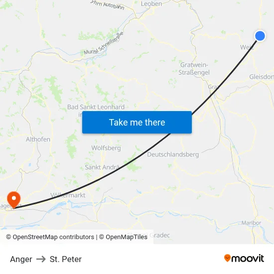 Anger to St. Peter map