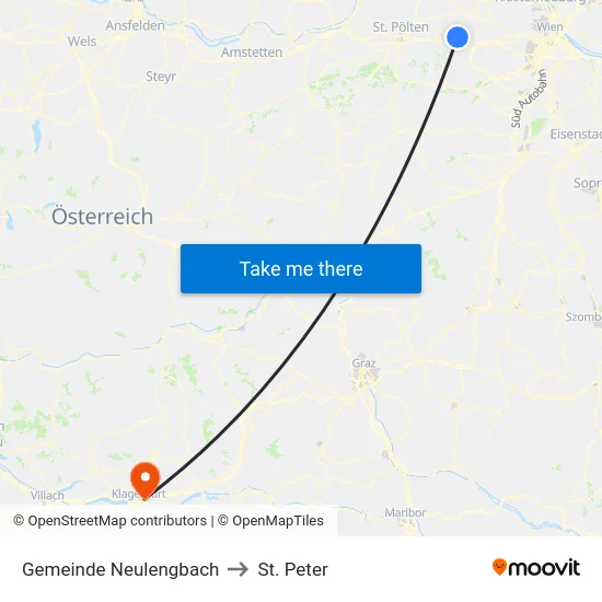 Gemeinde Neulengbach to St. Peter map