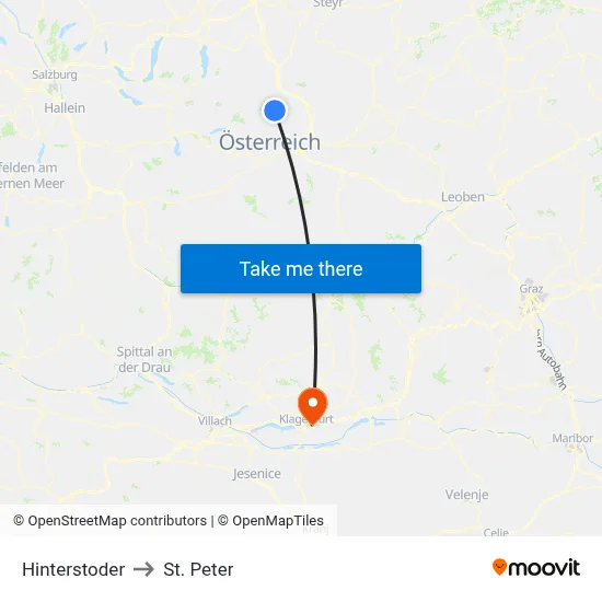 Hinterstoder to St. Peter map