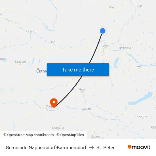 Gemeinde Nappersdorf-Kammersdorf to St. Peter map