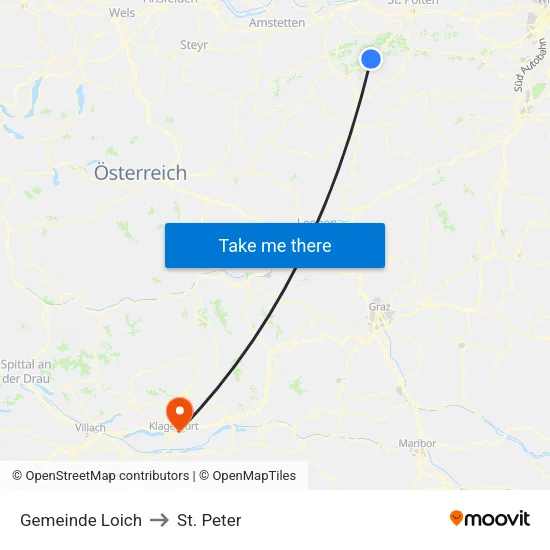 Gemeinde Loich to St. Peter map