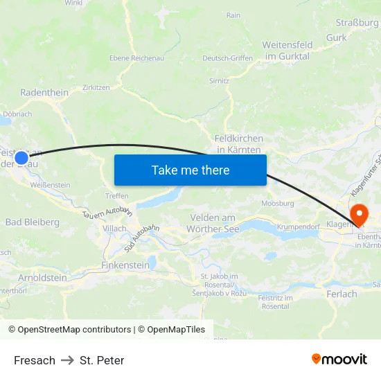 Fresach to St. Peter map