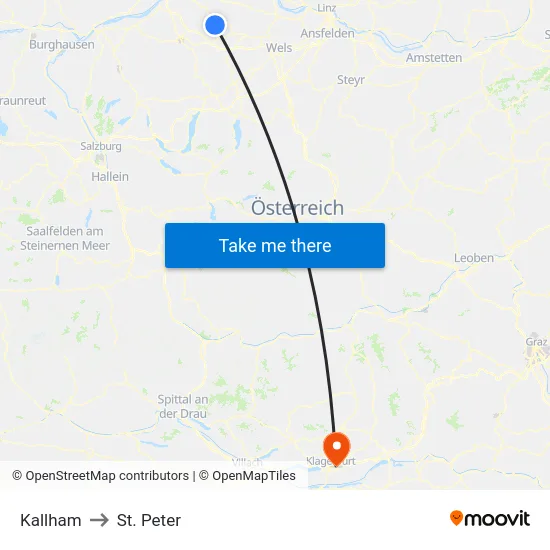 Kallham to St. Peter map