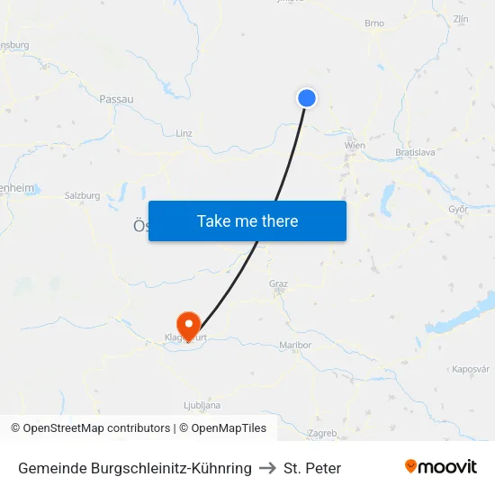 Gemeinde Burgschleinitz-Kühnring to St. Peter map
