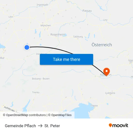 Gemeinde Pflach to St. Peter map