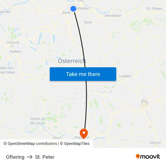 Oftering to St. Peter map