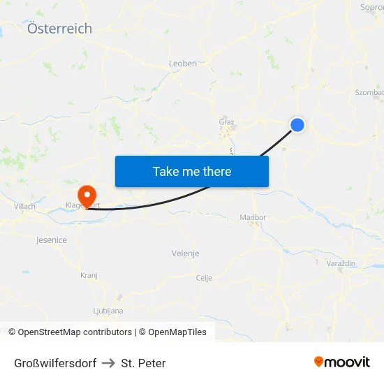 Großwilfersdorf to St. Peter map