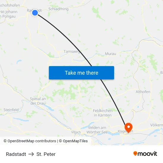 Radstadt to St. Peter map