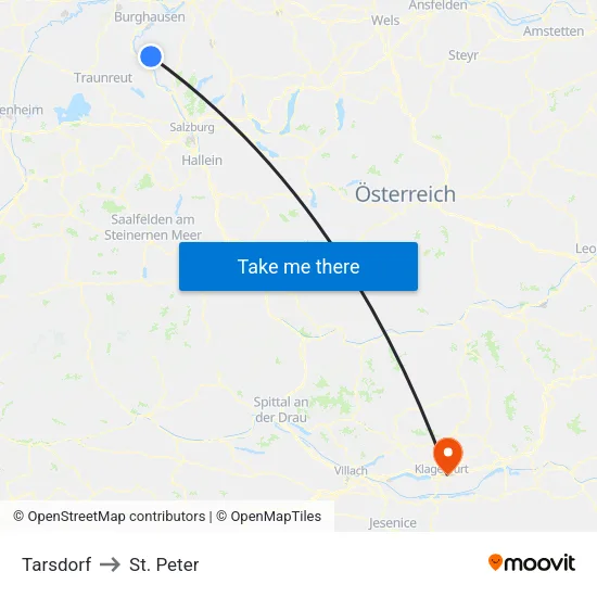 Tarsdorf to St. Peter map