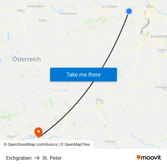 Eichgraben to St. Peter map