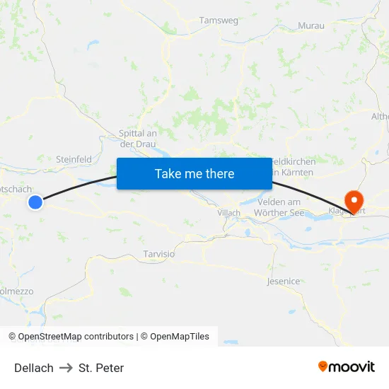Dellach to St. Peter map
