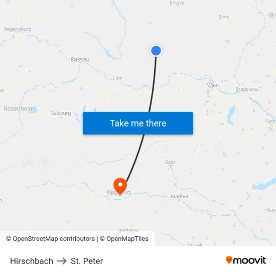 Hirschbach to St. Peter map