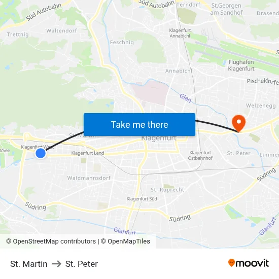 St. Martin to St. Peter map
