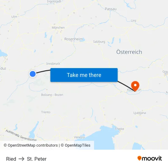 Ried to St. Peter map