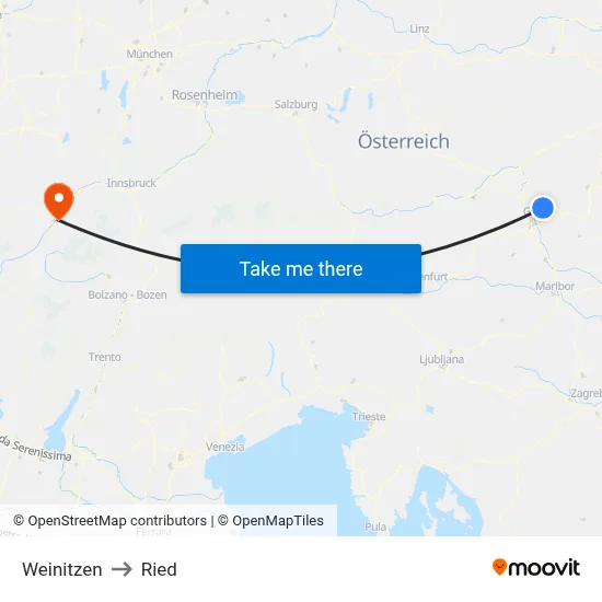 Weinitzen to Ried map