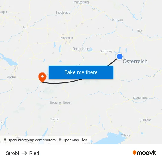 Strobl to Ried map