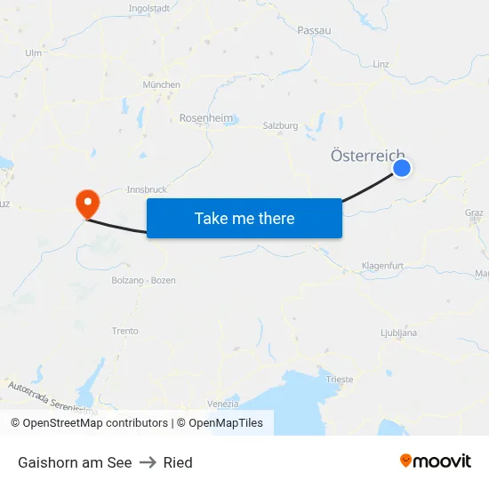 Gaishorn am See to Ried map