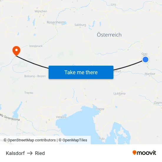 Kalsdorf to Ried map