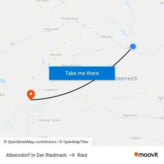 Alberndorf In Der Riedmark to Ried map