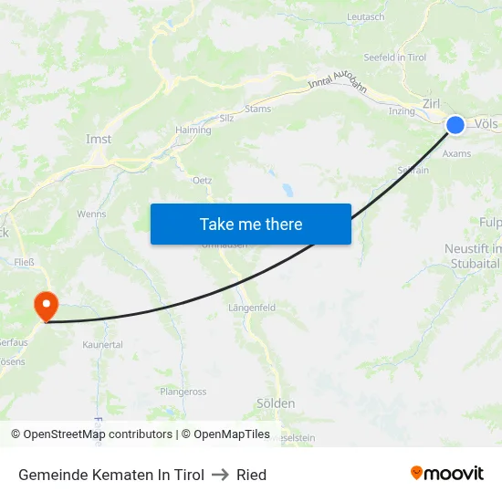Gemeinde Kematen In Tirol to Ried map