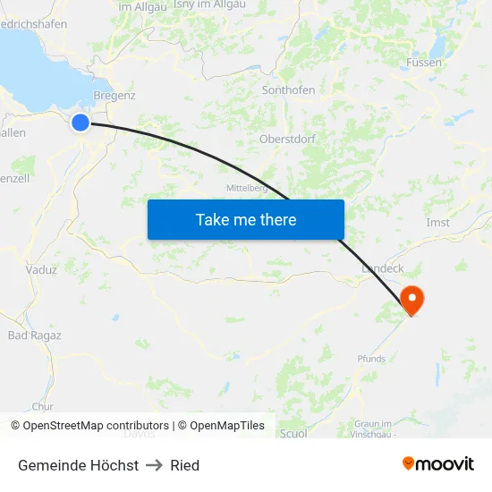 Gemeinde Höchst to Ried map