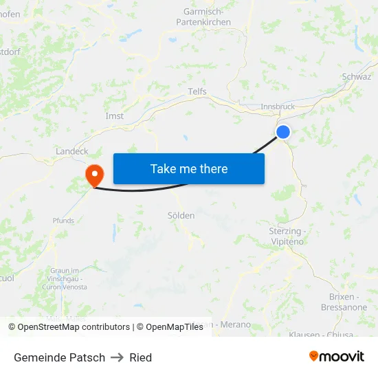 Gemeinde Patsch to Ried map