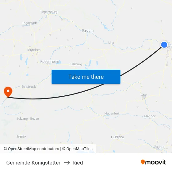Gemeinde Königstetten to Ried map