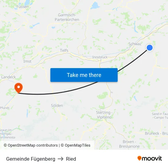Gemeinde Fügenberg to Ried map