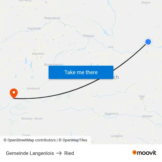 Gemeinde Langenlois to Ried map